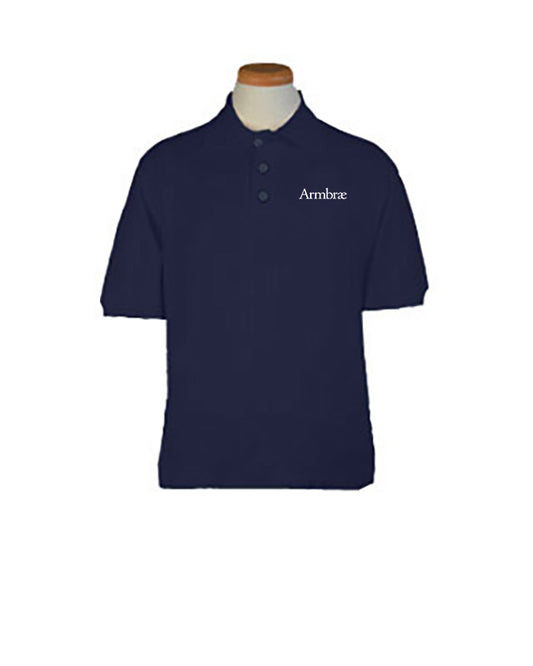Tapered polo shirt - short sleeve navy Middle and Upper School