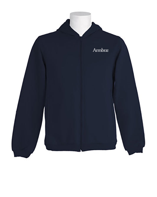 Full zip hooded sweatshirt lower school